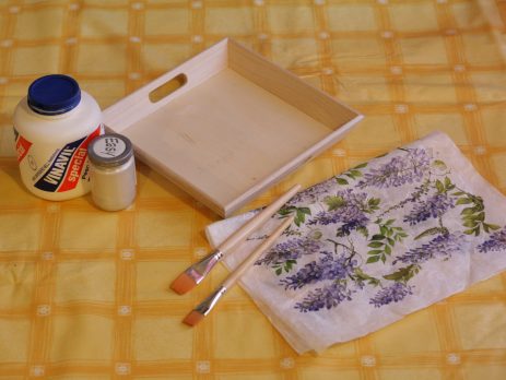 Vassoio in decoupage