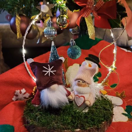 Centrotavola natalizio - Cerchio con luce - amicizia