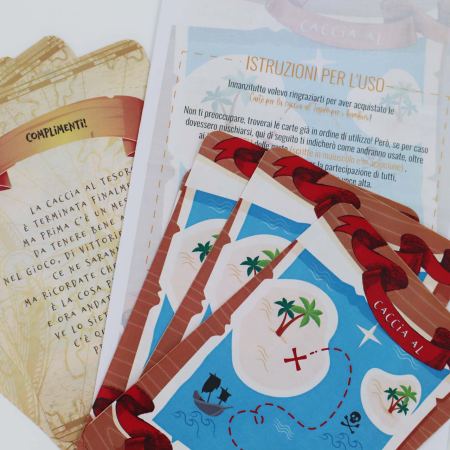 Carte per la caccia al tesoro già pronta per bambini