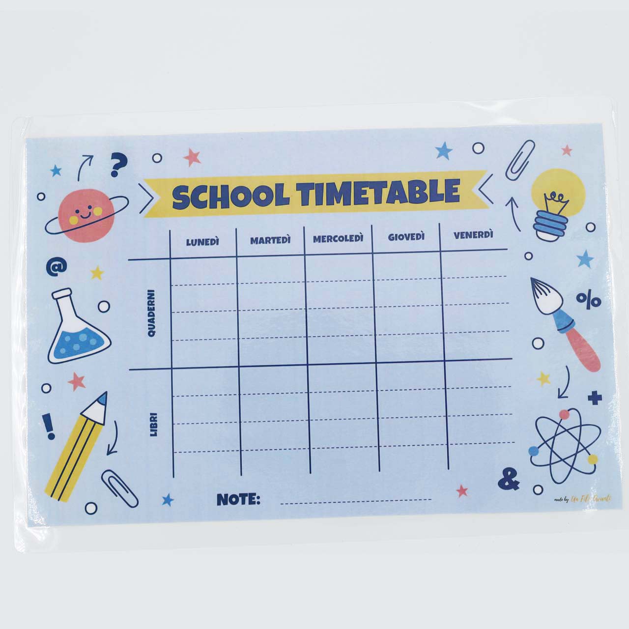 96 etichette adesive per matite + School Timetable - Sped. GRATIS » Un Filo  Avanti
