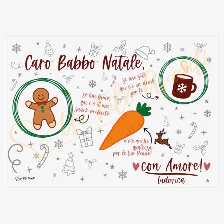 Tovaglietta per Babbo Natale e per le renne - colorata e personalizzata
