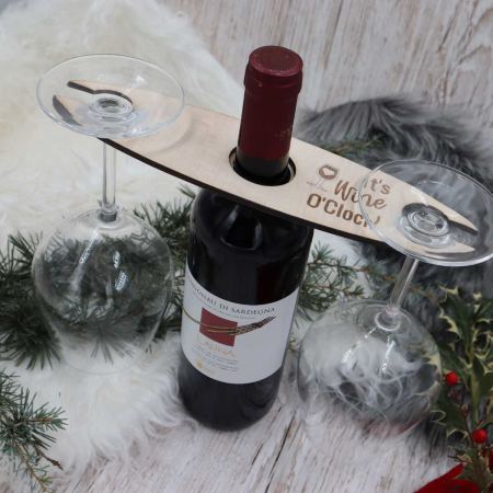 Porta calici per bottiglia di vino - esempio di utilizzo