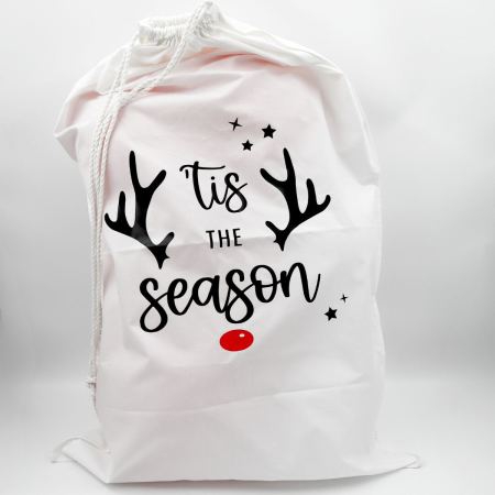 Sacco per i regali di Babbo Natale - scritta 'tis the season