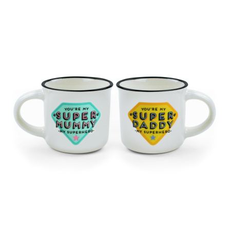 Set di 2 Tazzine da Caffè Legami Espresso For Two Super Mummy & Super Daddy