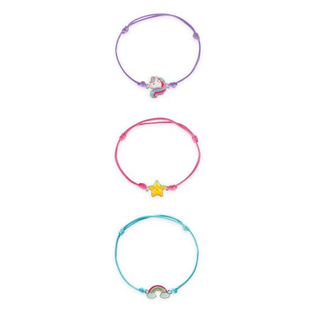 Set di 3 Braccialetti Unicorn Legami con charm smaltati
